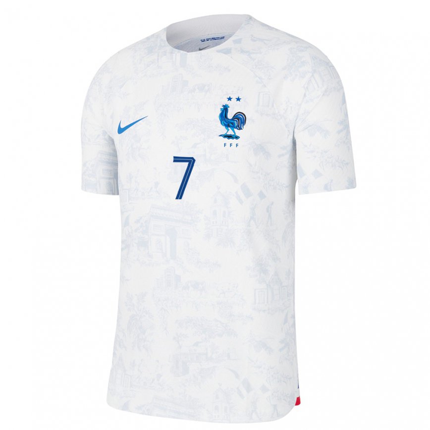 Niño Camiseta Francia Antoine Griezmann #7 Blanco Azul Equipación 22-24 Argentina