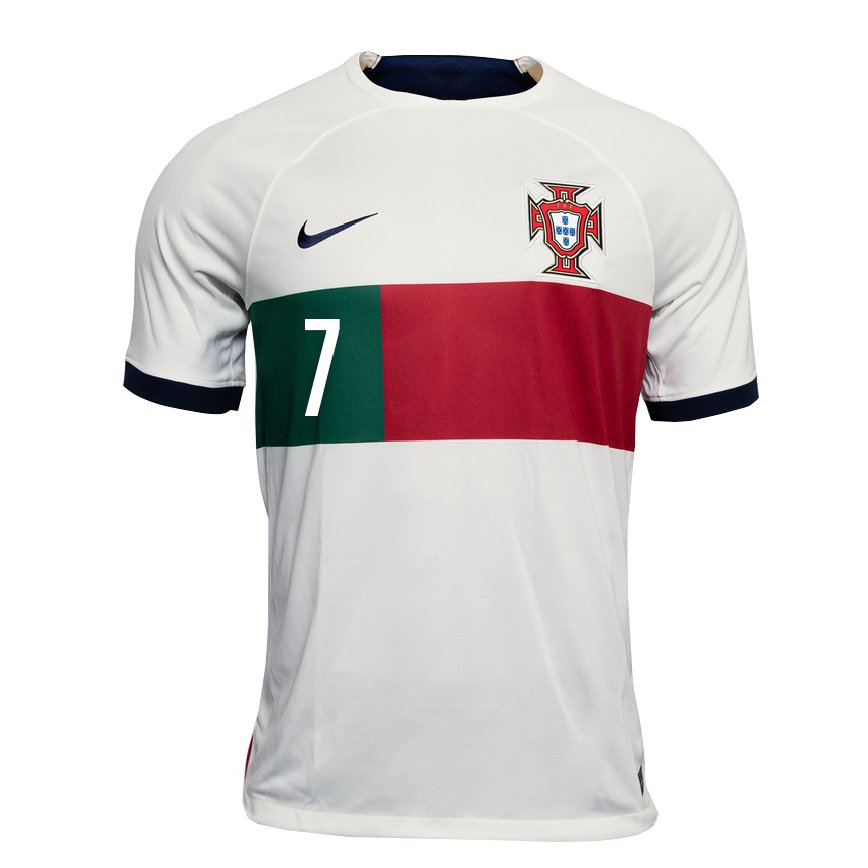 Mascotas bandera nacional Contrapartida Hombre Camiseta Portugal Cristiano Ronaldo #7 Blanco 2ª Equipación 22-24  Argentina