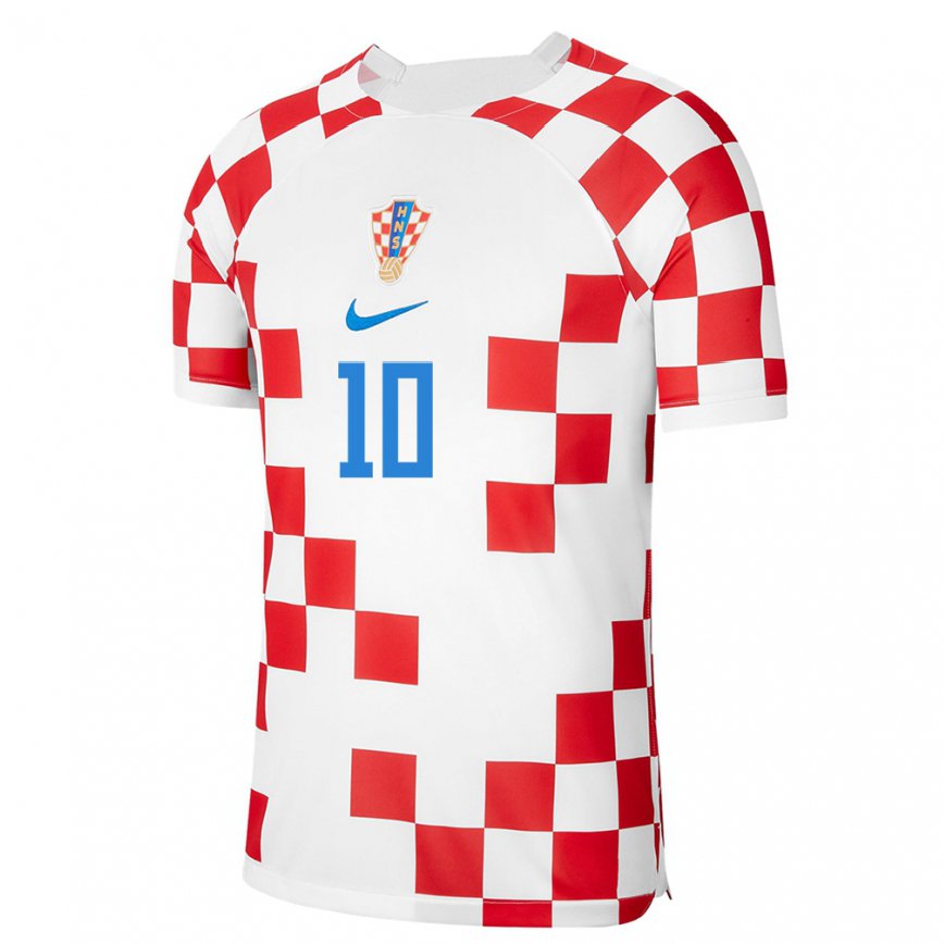 Mujer Camiseta Croacia #10 Blanco 1ª Equipación 22-24 Argentina